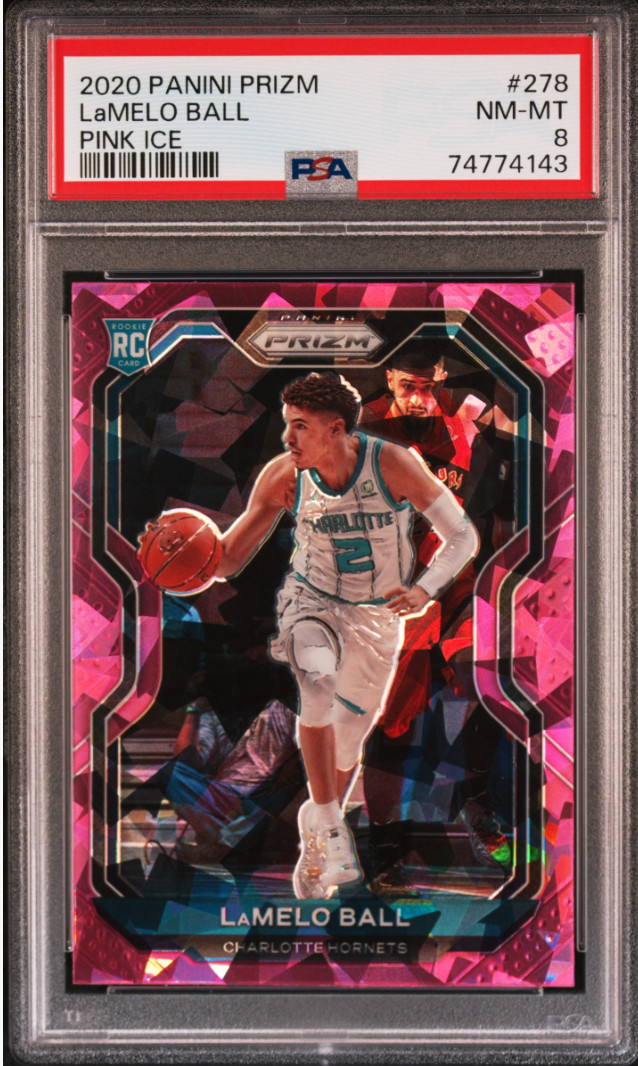 2020-21 Panini Prizm Lamelo Ball #278 Pink Ice Rookie Card RC PSA 8 Hornets