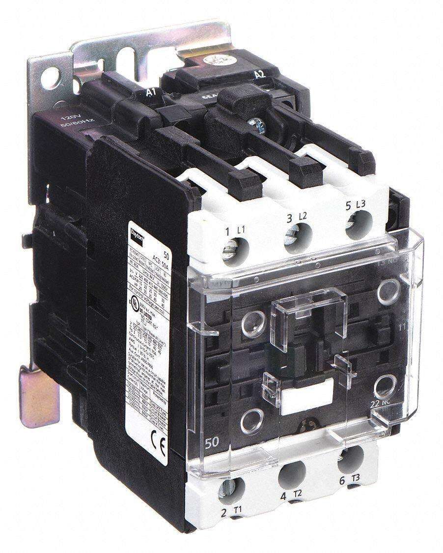 Dayton 3-Pole 120VAC IEC Magnetic Contactor 50A Non-Reversing