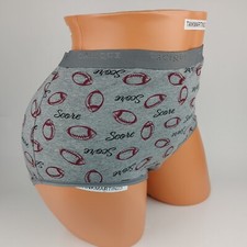 LANE BRYANT CACIQUE COTTON FULL BRIEF 18/20 PLUS PANTY GRAY FOOTBALL SCORE SPORT