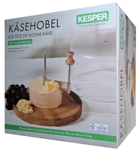 "Kesper 58621 KäSehobel Mit Haube FüR \"Tete De Moine\" KäSe, Ø 22 Cm"-image