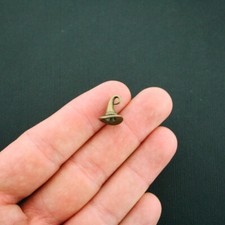 8 Witch Hat Charms Antique Bronze Tone 3D Wizard - BC384