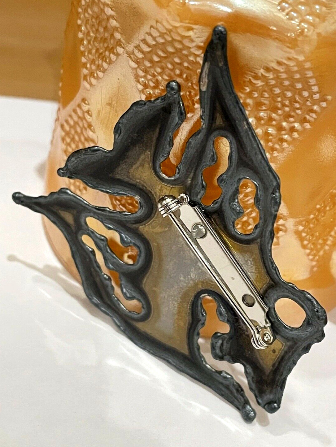 Mid Century David Wright Fish Brooch Iridescent M… - image 2