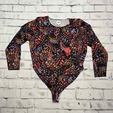 Yitty Mesh Me Size 4XL Smoothing Sleeved Thong Bodysuit NWT Butterfly Print New