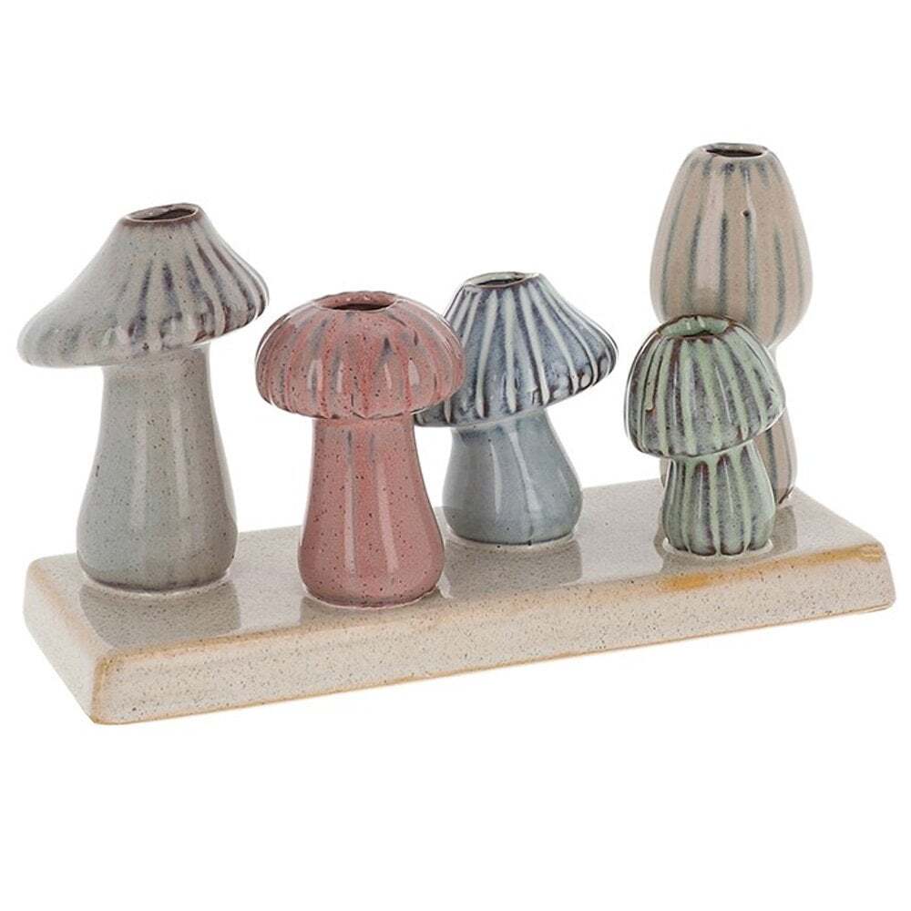 Shudehill Giftware Petite Pottery Mushroom 5 Stem Vase 346135