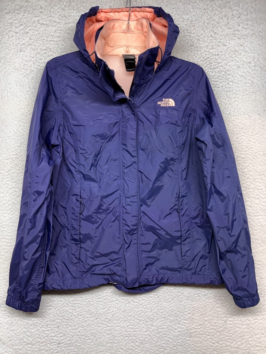 North Face Resolve Jacket Womens Medium Purple Pink Hooded Rain - Main Image