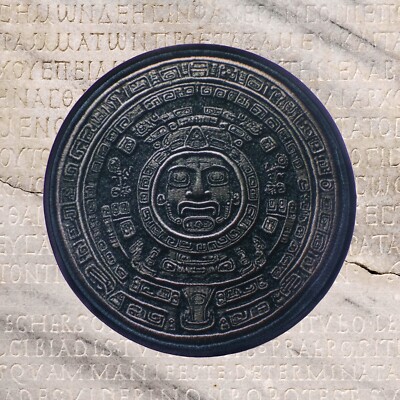 MAYAN DOOMSDAY CALENDAR PATCH embroidered iron-on AZTEC SUN STONE PIEDRA DEL SOL