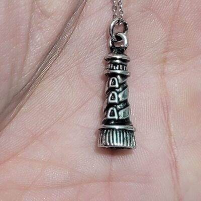 925 Sterling Silber Leuchtturm Anhänger Halskette