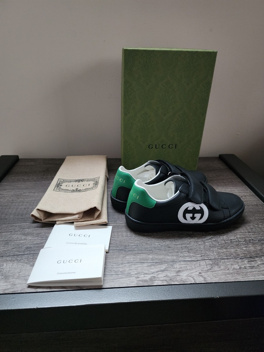 Gucci Ace GG Logo Designer Sneakers Shoes Kids Boys Size 11k