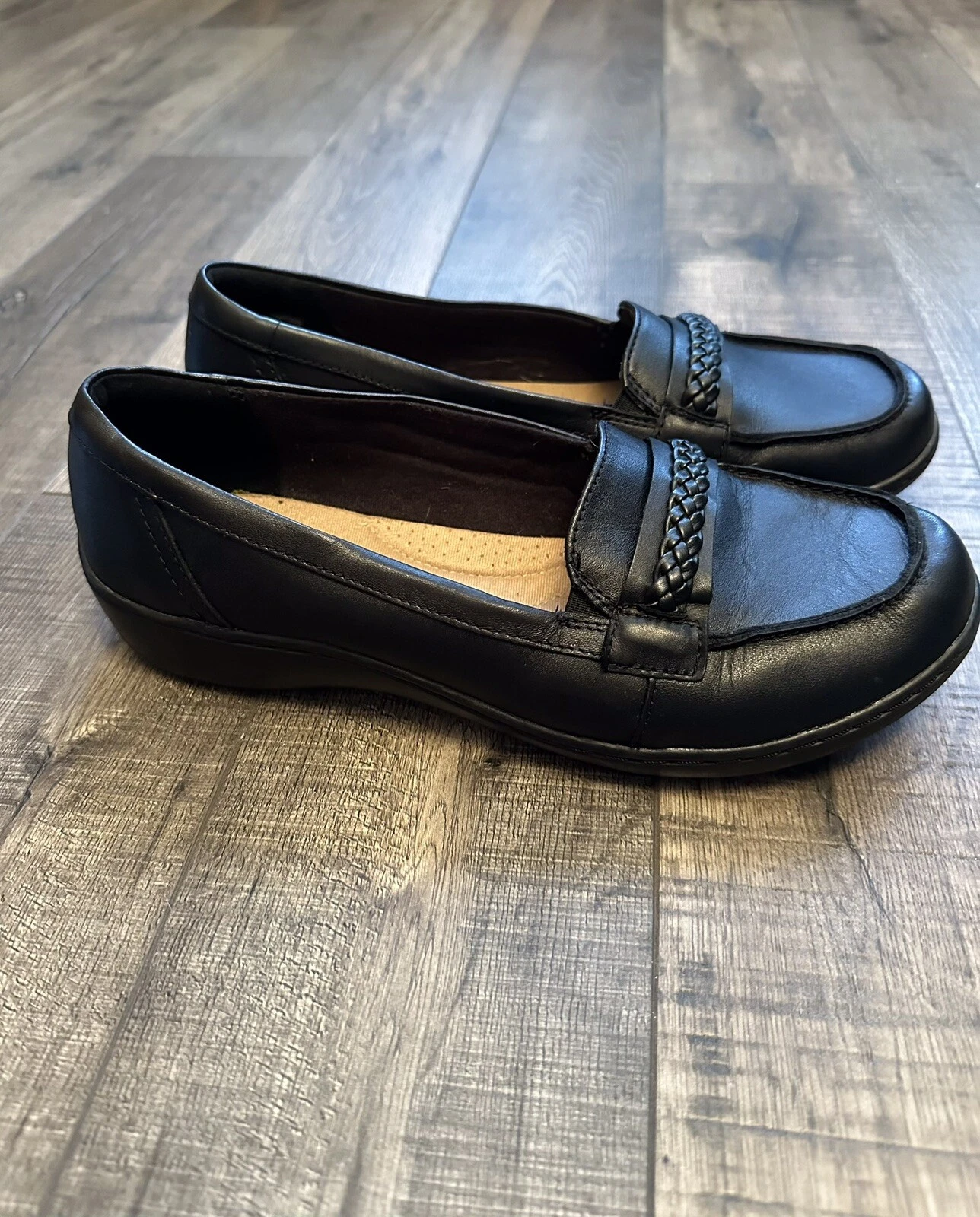 Mocassini donna Clarks West Linayra in pelle neri taglia 9