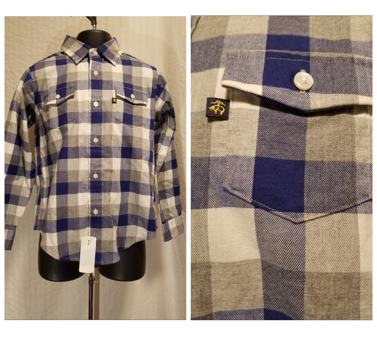 New BROOKS BROTHERS Boys' Sizes XS S M L XL Long Sleeve Flannel Dress Shirt  $60