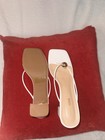 Fashion Nova Women's White Strappy Square Toe Block Heel Slip-On Sandals 9 — photo 5