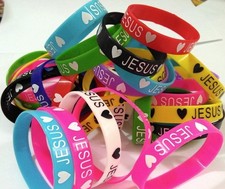 Christian Religious Scripture Rubber Jesus Loves You Children's Bracelet