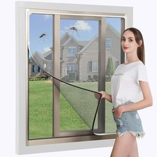Magnetic Window Fly Screen Mesh Anti Mosquito Bug Insect Net  61''X59''155X150cm