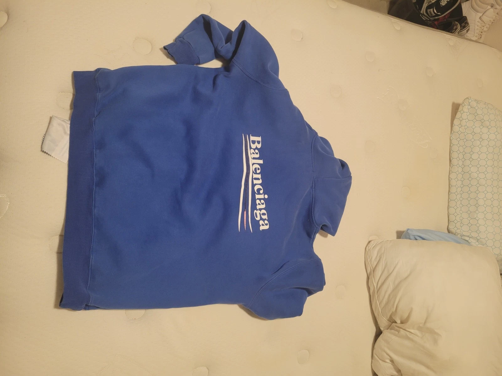 Balenciaga — balenciaga political campaign hoodie men blue its a large letters on back cracki