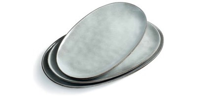 Serving Platters, Oval 15.59/14.3/12.9Inch Dishes, Ocean Gray