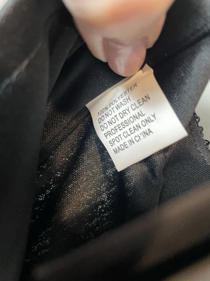 全新 Ieena 适用于 Mac Duggal Open Midriff 黑色亮片礼服 尺寸 6 零售 $298 — 第 4/4 张图片