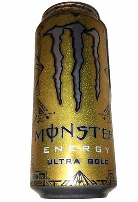 rare MONSTER ENEGRY ULTRA GOLD energy drink empty Collectible Display Can