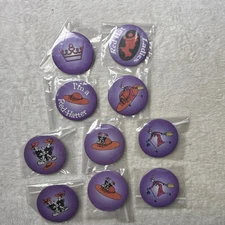 Button 3" Red Hat Ladies Society Button Pin Set Of 10 Party Favor Gift Lot (C)