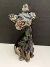 Fenton 11” Alley Cat Amythest  Iridescent Winking Carnival Glass Statue Figurine