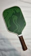 Green Picklish Swirls Pickleball Paddle