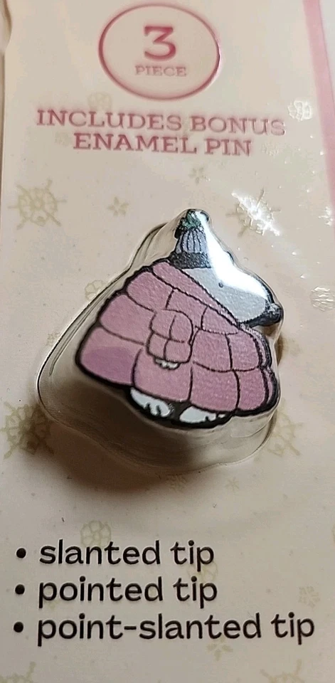 Peanuts Snoopy Celavi Snowflake Sparkle Tweezer Trio W/ Puffer Enamel Pin - Image 4 of 4