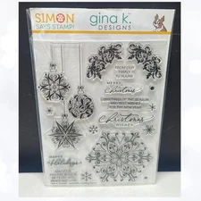 Simon Says Stamp Gina K STAMPTEMBER Sparkling Season Snowflakes Rubber Stamps