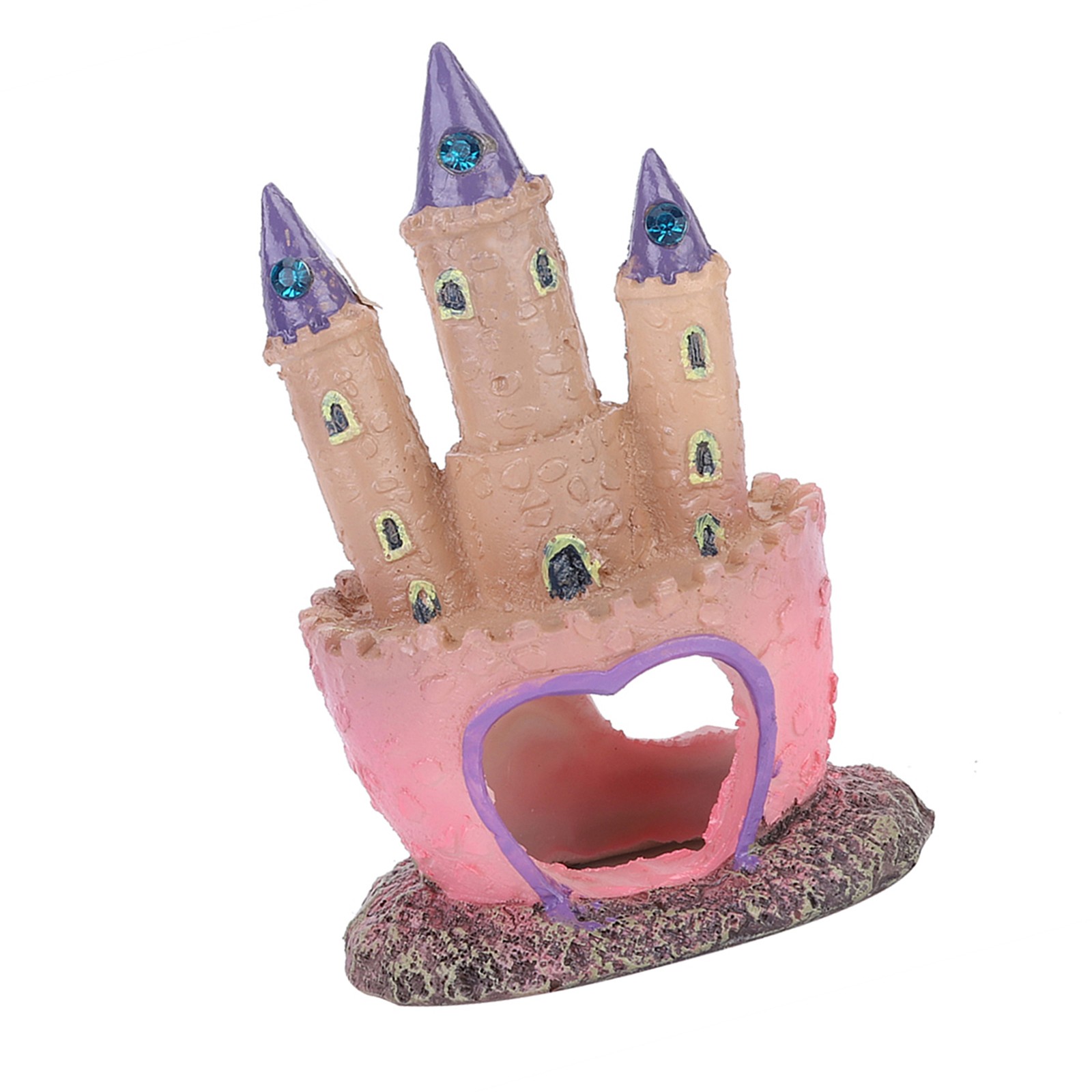 Resin Castle Shape Ornaments Landscape Decor For Aquarium Fish Reptiles Tank