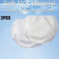 2PCS Adult Plastic Pants White Waterproof Incontinence Underpants EVA material