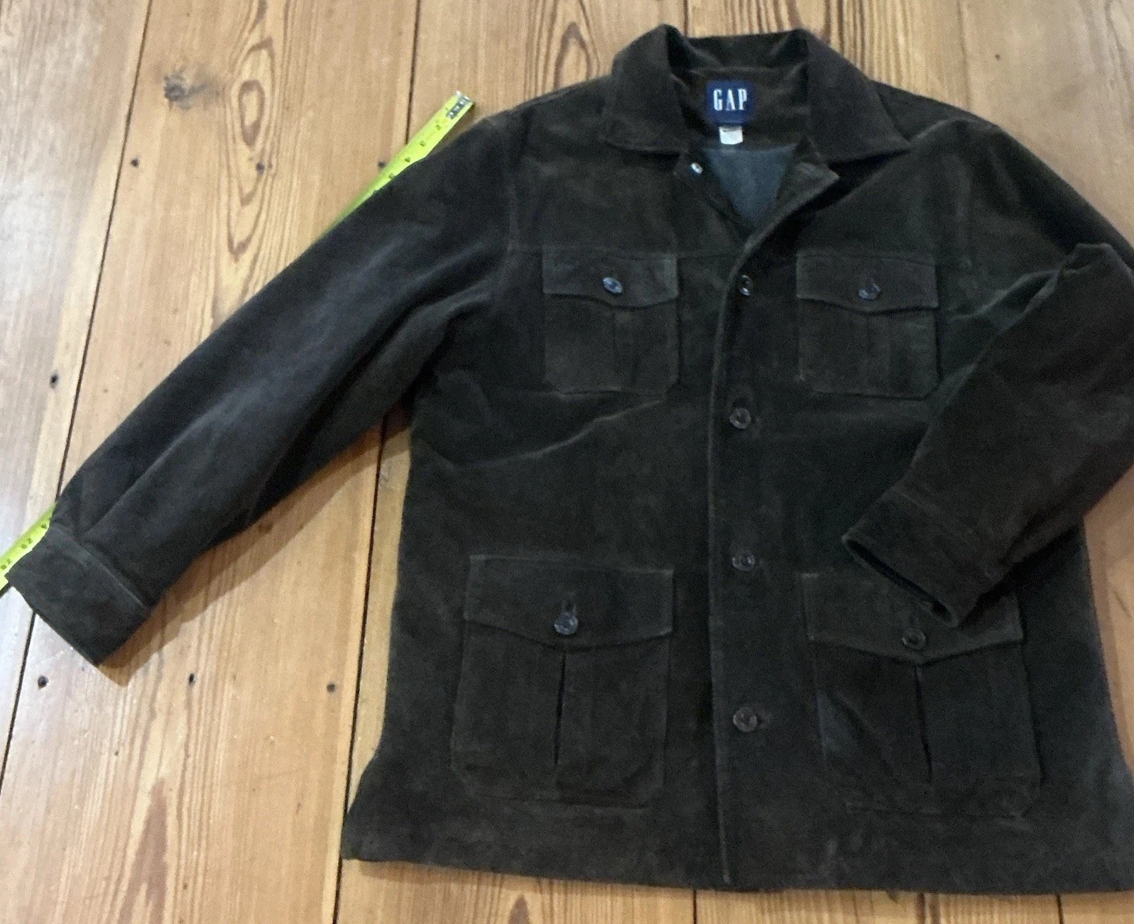 Vtg 90s/Y2K Gap “Blue Label Era” Split-Suede Relaxed-Fit Leather Jacket Mens L - product detail image 6