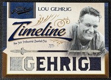 LOU GEHRIG 2011 PANINI PRIME CUTS #2 TIMELINE MATERIALS GAME-USED NAME PATCH 1/1