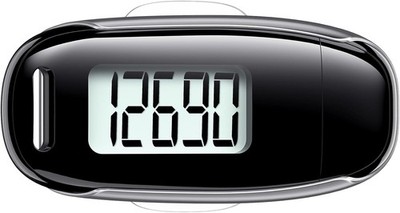 Simple Pedometer for Walking, Accurate Step Tracker with Small, Black 