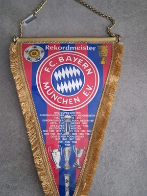 FC Bayern Munich grand fanion vintage football banderin pennant wimpel - Photo 1/2