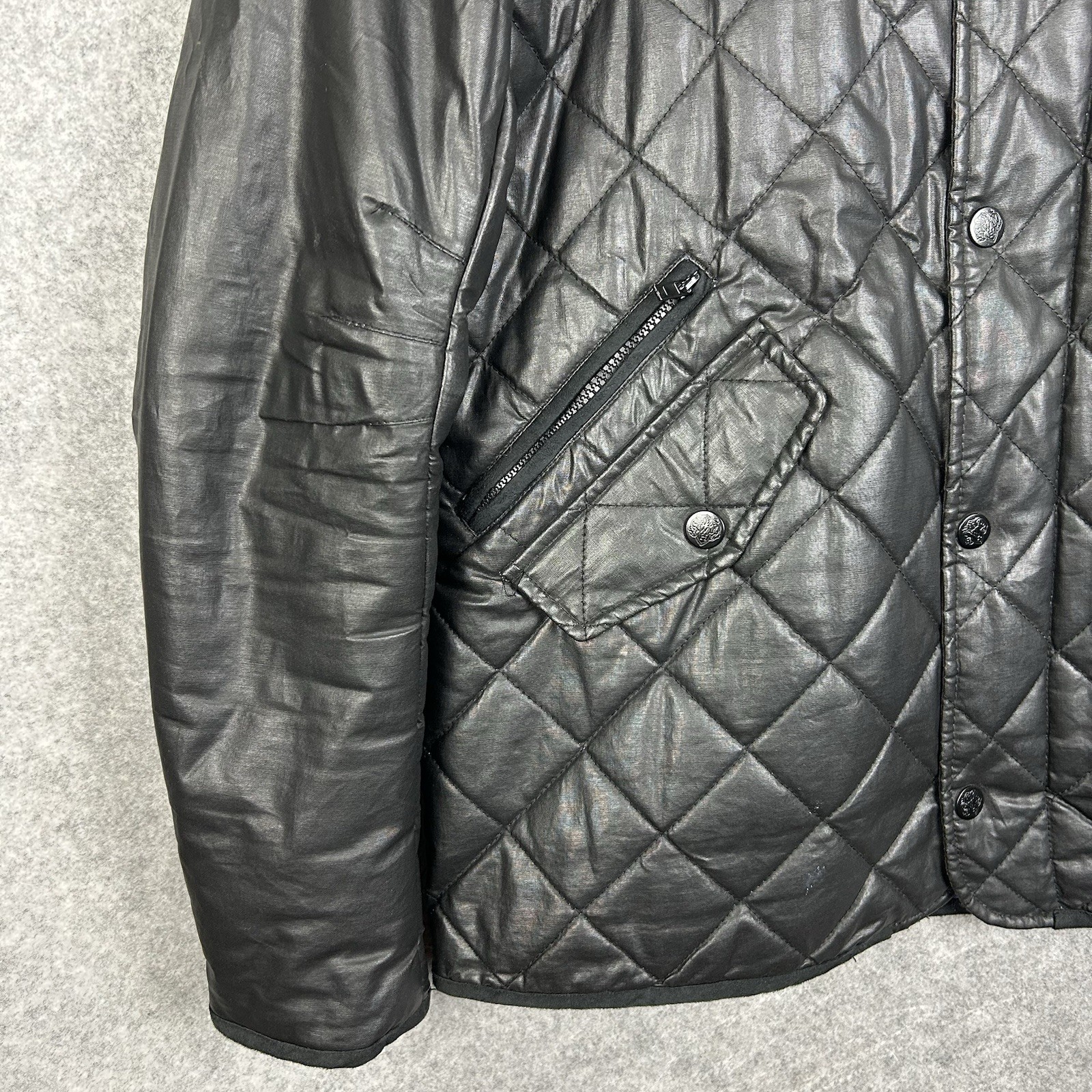 FILA Giacca trapuntata William Hunt Savile Row uomo grande L nera imbottita impermeabile foderata