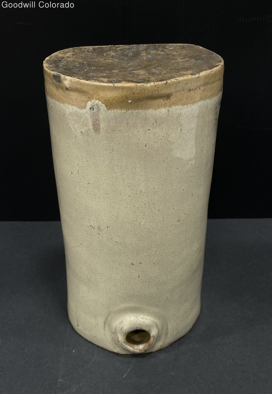 Vintage Beige Glazed Stoneware Cooler