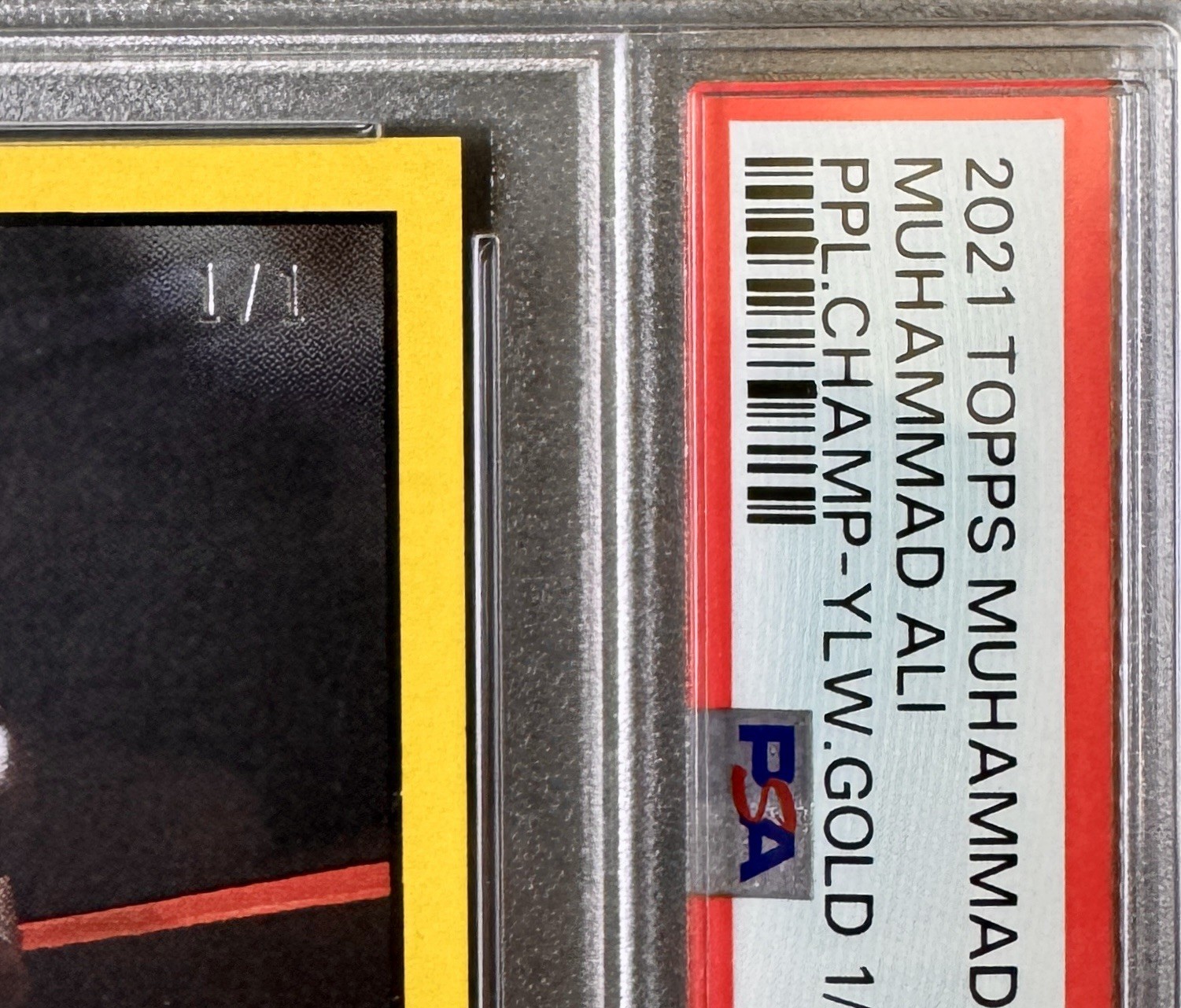 2021 Topps Muhammad Ali The People's Champ #54 World Title - Gold 1/1, PSA 9 view 2