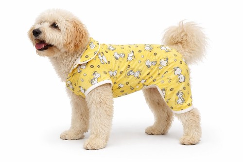 Peanuts Pet Pajamas XL Yellow Snoopy Button Front Dog PJ Berkshire