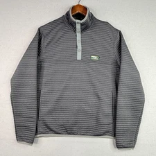 L.L. Bean Airlight Quilted Sweater Mens Medium Slightly Fitted Gray 1/4 Snap