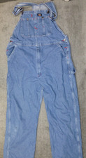 Dickies Dungarees Adult 36x32 Blue Overalls Denim Bib Workwear Carpenter Men
