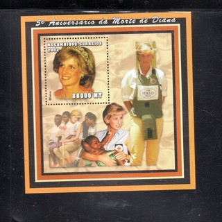 MOZAMBIQUE #1629 2002 PRINCESS DIANA MINT VF NH O.G S/S