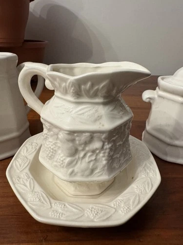 Vintage Gibson Classic Milk Glass Creamer And Sugar Bowl With Lid