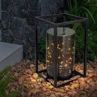 AußEn Solarlampe Terrassenleuchte Lichterkette Balkonlampe Led Schwarz L 17 Cm