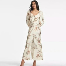 SACHIN + BABI Dress Size 8 NEW AMY Eggshell Venetia Petals Floral Satin