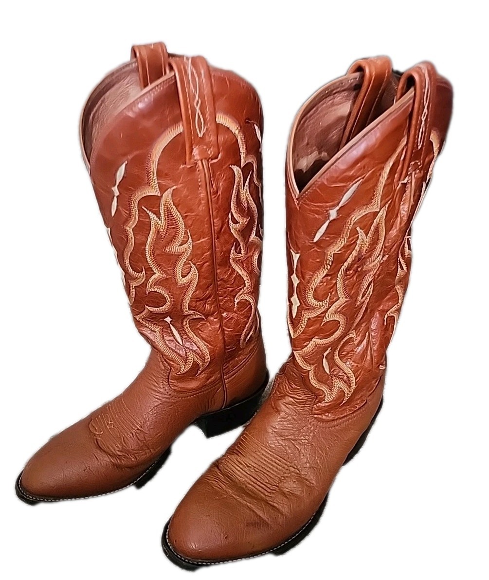 Tony Lama CT873 Exotic Smooth Ostrich Counrty Western Cowboy Boots Mens  D