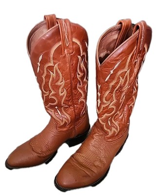 Bottes Western Cowboy Tony Lama Homme, Cuir Marron, Pointure 8.5 EE, Modèle 4312