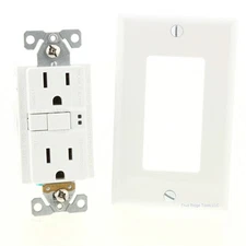 Eaton SGF15W White 5-15R 15A Gfci Self-Testing Outlet Duplex Receptacle 125V