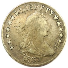1807 Draped Bust Half Dollar 50C Coin - VF Details - Rare Early Date!