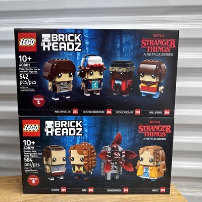 LEGO 40879 & 40801 STRANGER THINGS BRICKHEADZ, (8) Characters NIB NETFLIX