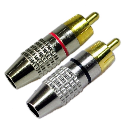 Conwork Cinch Stecker lötfrei, 2er-Pack Steckerschrauben Audio 2er-Pack, Gold  - Bild 1 von 4