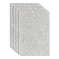 15Pcs, EVA Glitter Foam Sheet Glitter Self Adhesive Foam Sheets Silver