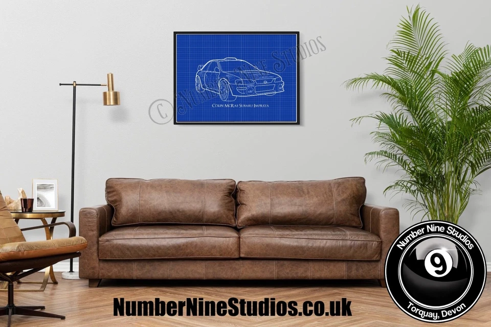 Colin McRae Rally Subaru BLUEPRINT Illustration, high quality ,signed by artist. — 第 3/4 张图片